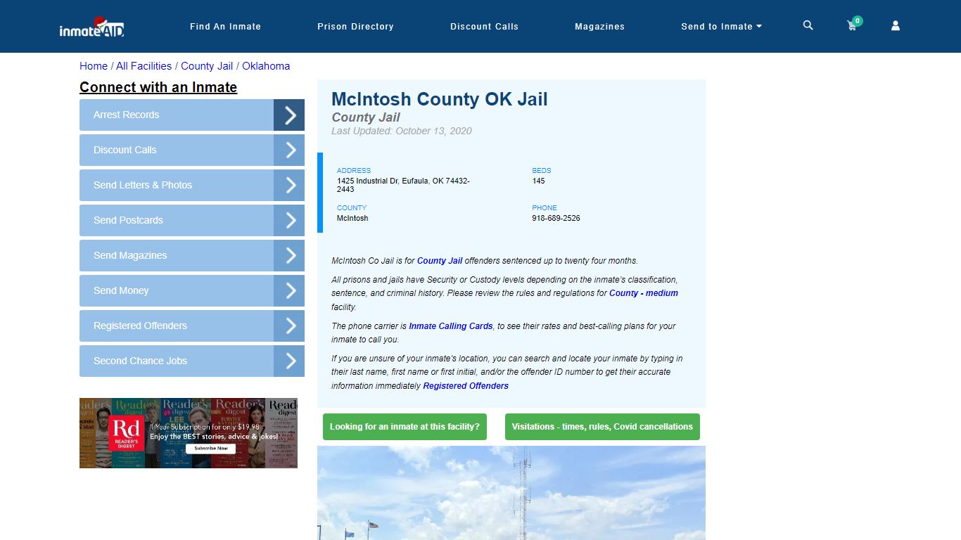McIntosh County OK Jail - Inmate Locator - Eufaula, OK