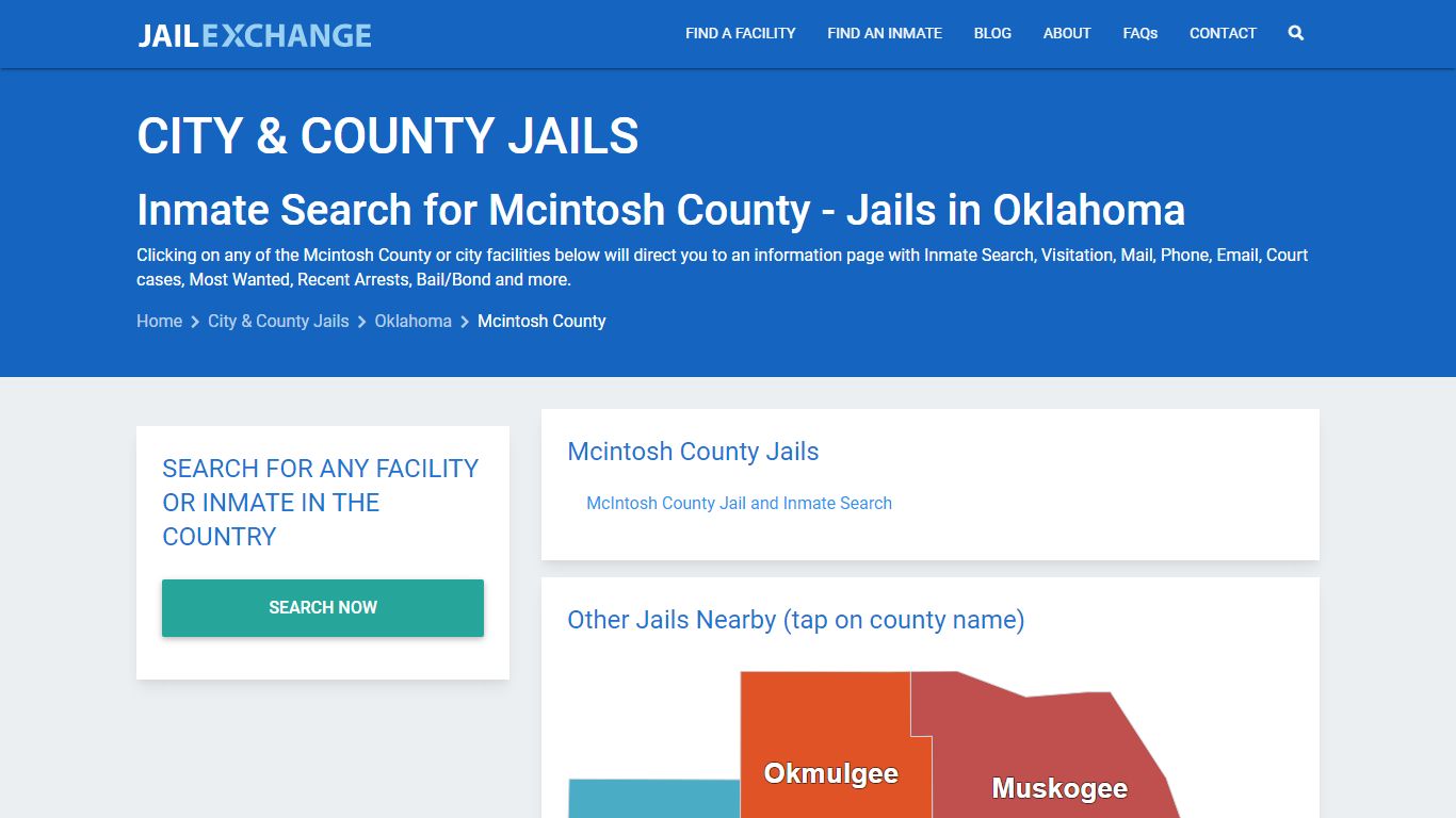 Inmate Search for Mcintosh County | Jails in Oklahoma - Jail Exchange